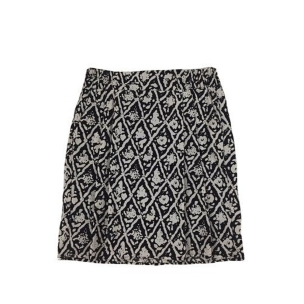 Alya Francesca's Black Cream Pleated Straight Skirt Pockets Size XS